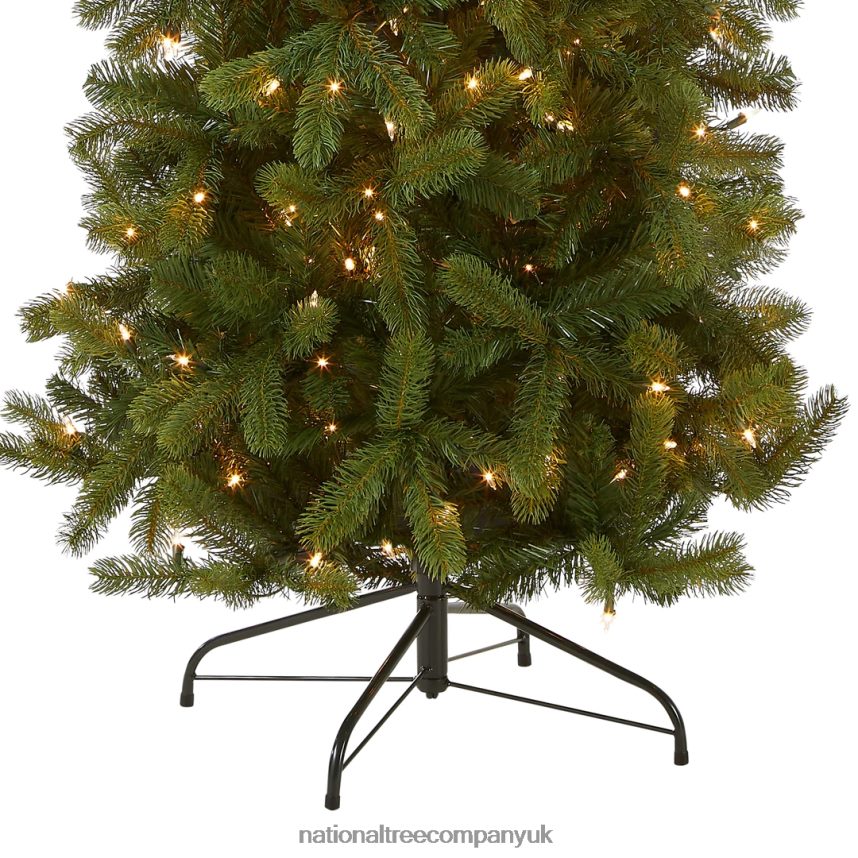 Trees | National Tree Company Pre-Lit \Feel Real\ Artificial Slim Downswept Christmas Tree Green Douglas Fir White Lights Includes Stand 65 feet F2L4F66